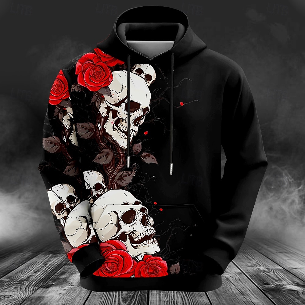 남성용 사슴 프린트 후드티셔츠 패션 클래식 크루넥 아웃 - Outdoor Hunting Hoodie 리뷰 및 가격