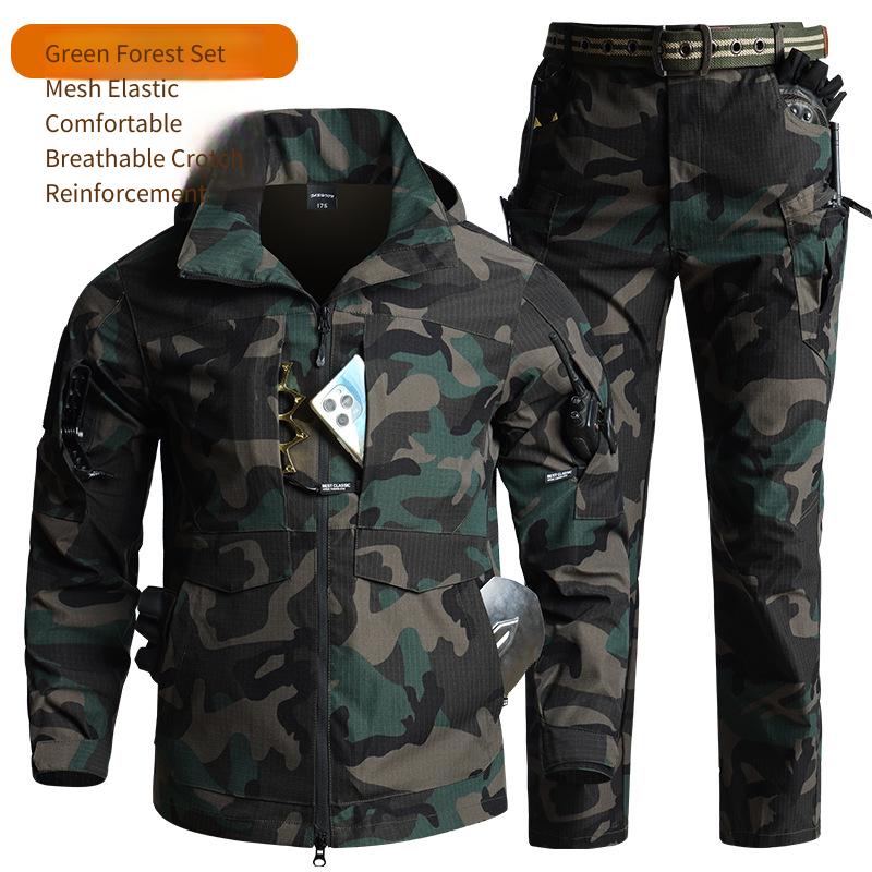 남성용 카모플라주 전술 장비 세트 후드형 통기성 립스탑 - Hunting Outdoor Gear 리뷰 및 가격